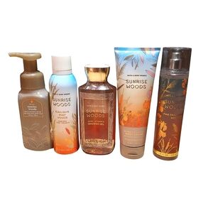 SUNRISE WOODS BATH & BODY SET BODY WASH, CREAM, SOAP, MOUSSE, FRAGRANCE MIST
